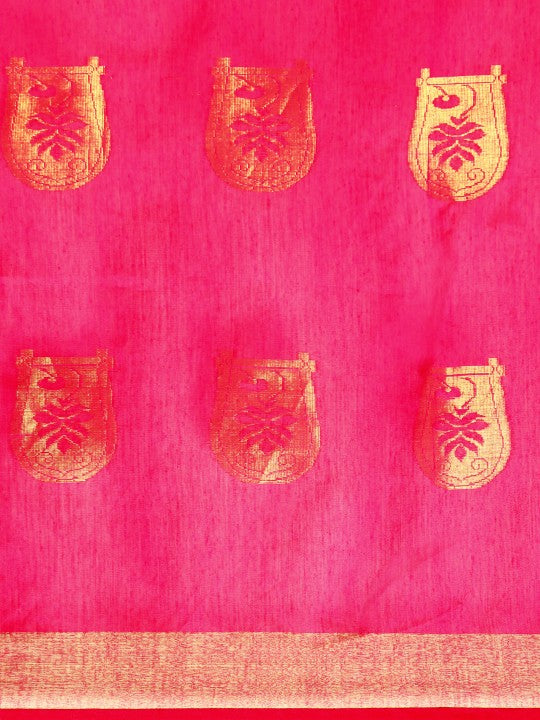 DESH BIDESH Ethnic Motifs Zari Taant Saree