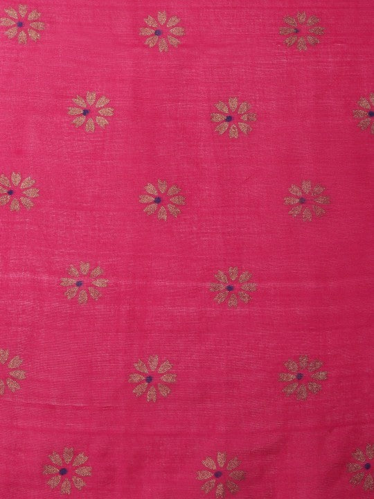 DESH BIDESH Woven Design Floral Pure Cotton Khadi Saree