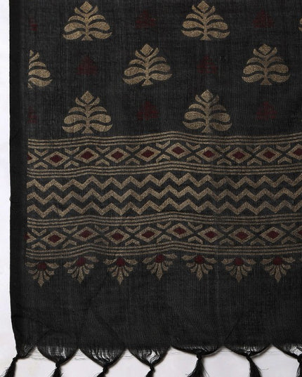 DESH BIDESH Ethnic Motifs Printed Pure Cotton Khadi Saree