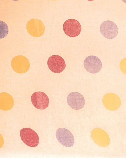 Off White & Maroon Geometric Print Pure Cotton Taant Saree