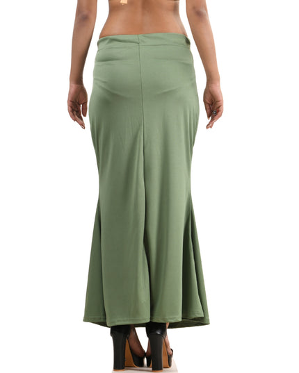 Fish Cut Stretchable Saree Shapewear Petticoat for Women (Light Green)