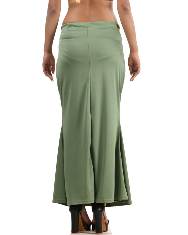 Fish Cut Stretchable Saree Shapewear Petticoat for Women (Light Green)