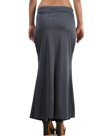 Fish Cut Stretchable Saree Shapewear Petticoat for Women (Charcoal Grey)