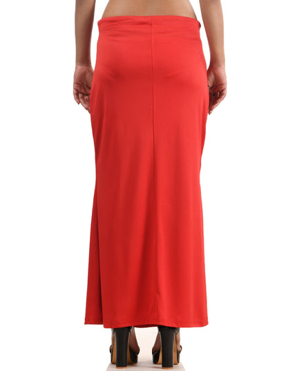 Fish Cut Stretchable Saree Shapewear Petticoat for Women (Red)