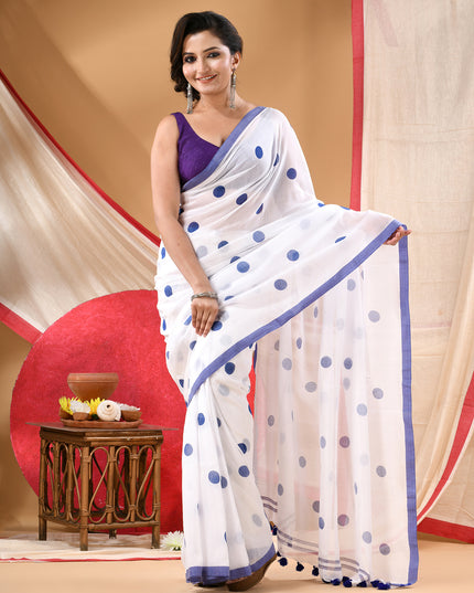 Women cotton silk tant handloom saree mysore party wear sarees latest design wedding handloom  sarees for women latest (Blue)