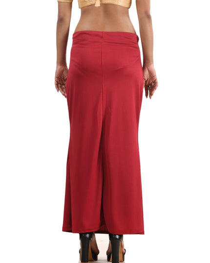 Fish Cut Stretchable Saree Shapewear Petticoat for Women (Crimson)