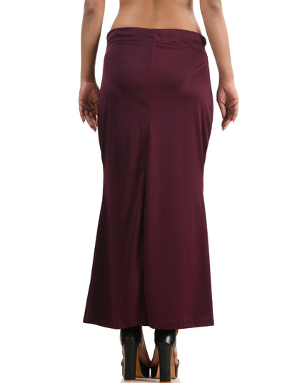 Fish Cut Stretchable Saree Shapewear Petticoat for Women (Dark Maroon)