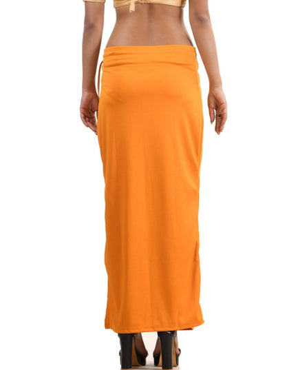 Stretchable Saree Shapewear Petticoat for Women, Lycra Saree Shapewear, Skirts for Women, Skirts Shape Wear Dress for Saree Innerwear for Saree in Party, Saree Shaper (Orange)
