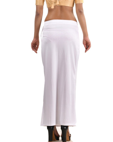 Stretchable Saree Shapewear Petticoat for Women, Lycra Saree Shapewear, Skirts for Women, Skirts Shape Wear Dress for Saree Innerwear for Saree in Party, Saree Shaper (White)