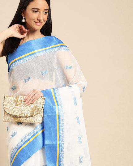 DESH BIDESH Ethnic Motifs Pure Cotton Taant Saree