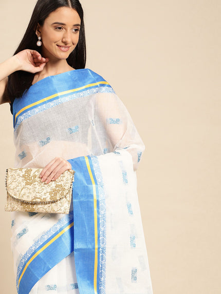 DESH BIDESH Ethnic Motifs Pure Cotton Taant Saree