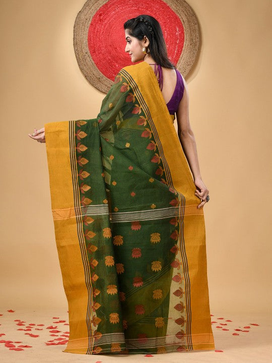 DESH BIDESH Traditional Pure Handloom Cotton Saree with Woven Design