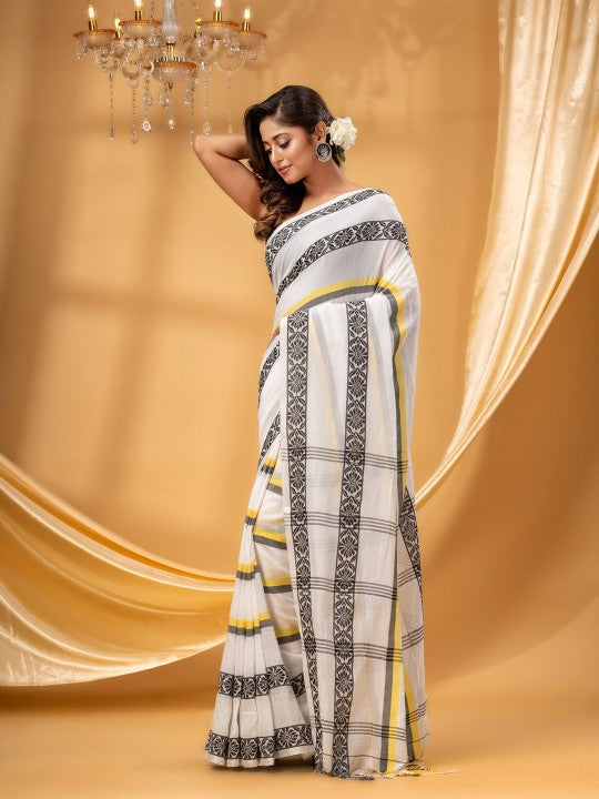 DESH BIDESH Woven Design Pure Cotton Taant Saree