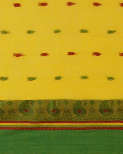DESH BIDESH Woven Minakari Kolka Design Pure Cotton Bengal Taant Saree