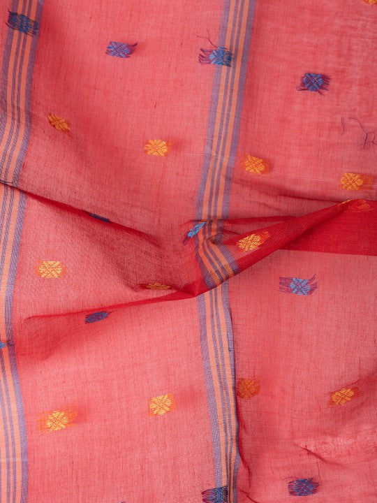 DESH BIDESH Ethnic Motifs Woven Design Pure Cotton Taant Saree