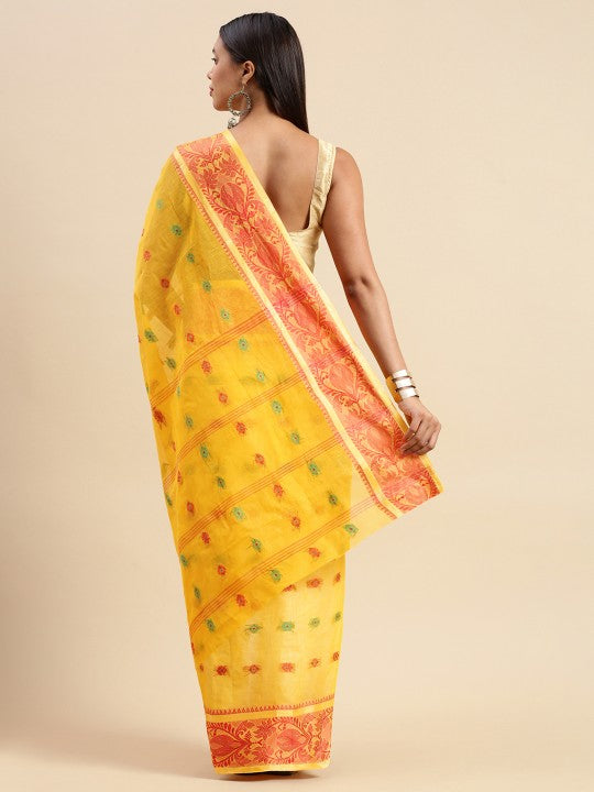 DESH BIDESH Woven Design Pure Cotton Taant Saree