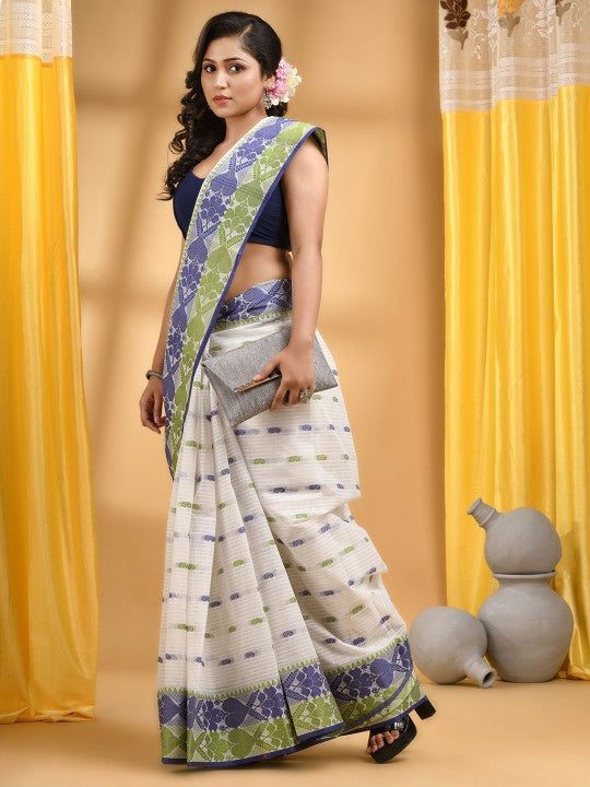 DESH BIDESH Woven Design Pure Cotton Taant Saree