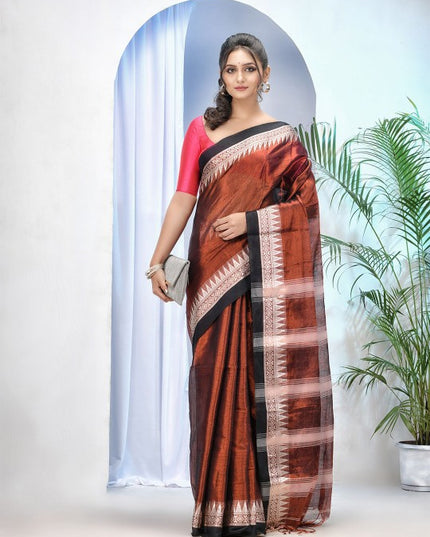 Exquisite Handloom Tissue Saree with Zari Border for Women