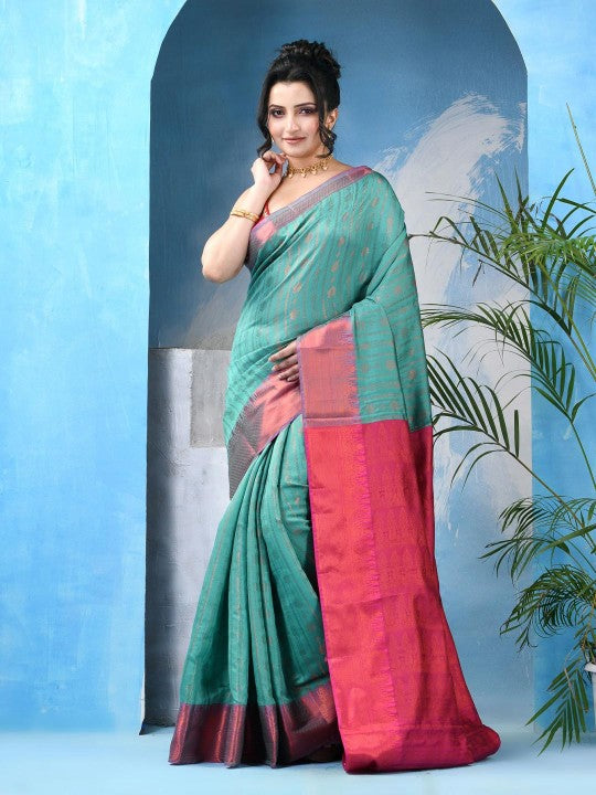 DESH BIDESH Woven Design Zari Tissue Kanjeevaram Saree