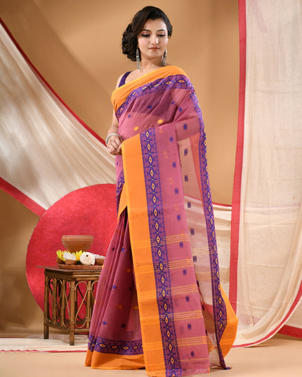 Women cotton saree for woman party, wear sarees for women tant cotton handloom chiffon silk sarees for women latest, Manirekha design (Maroon)