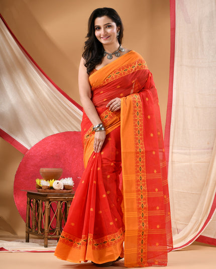 Women cotton saree for woman party, wear sarees for women tant cotton handloom chiffon silk sarees for women latest, Manirekha design (Red)