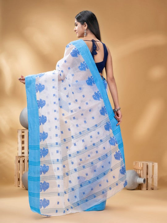 Ethnic Motifs Woven Design Pure Cotton Taant Saree