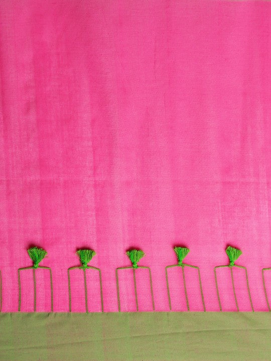 DESH BIDESH Woven Design Pure Cotton Taant Saree