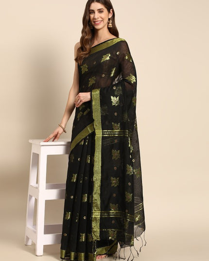 DESH BIDESH Ethnic Motifs Zari Taant Saree