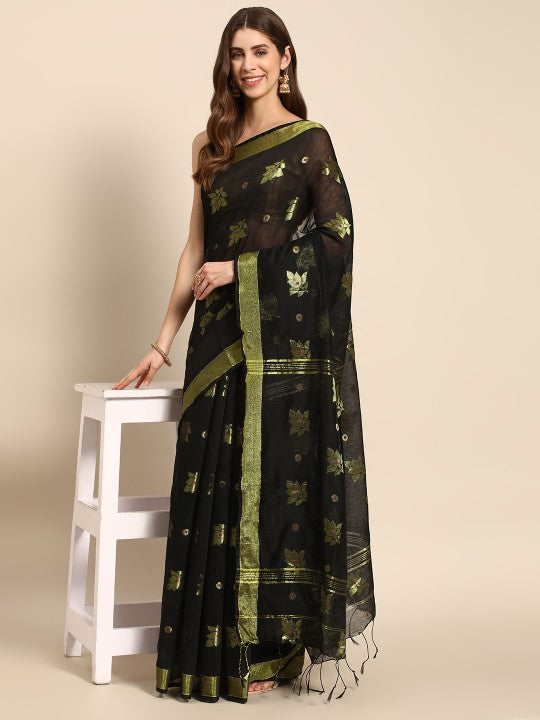 DESH BIDESH Ethnic Motifs Zari Taant Saree