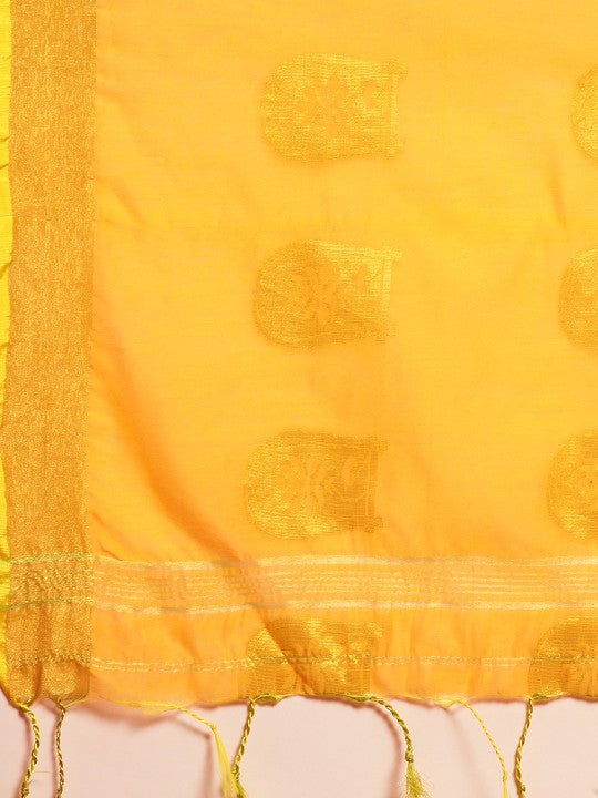 DESH BIDESH Ethnic Motifs Zari Taant Saree