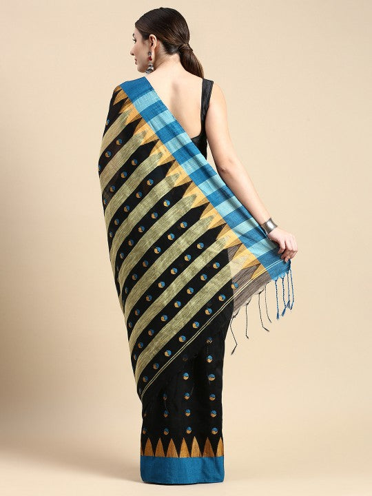 DESH BIDESH Woven Design Pure Cotton Saree
