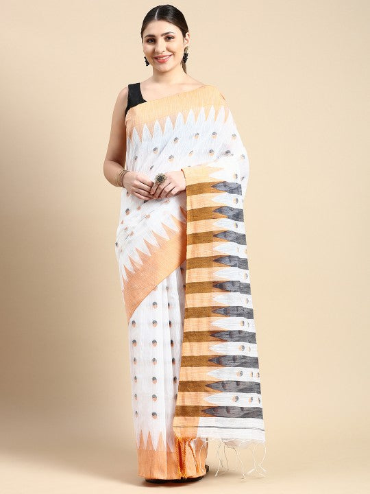 DESH BIDESH Woven Design Pure Cotton Saree