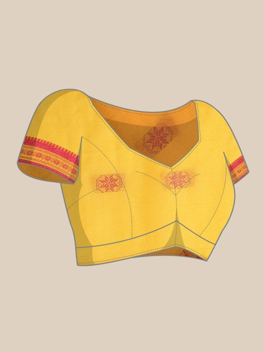 DESH BIDESH Woven Design Ethnic Motifs Pure Cotton Taant Saree