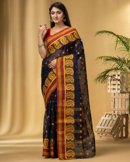 Ethnic Motifs Woven Design Pure Cotton Taant Saree