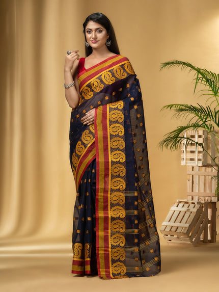 Ethnic Motifs Woven Design Pure Cotton Taant Saree