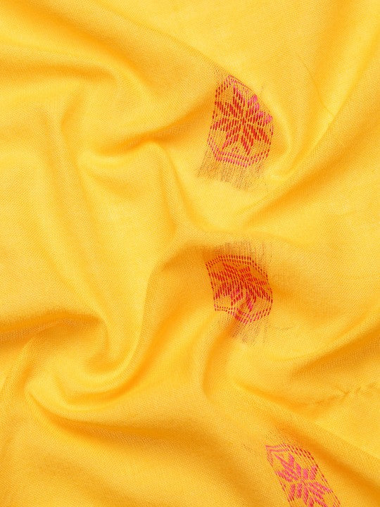 DESH BIDESH Woven Design Ethnic Motifs Pure Cotton Taant Saree