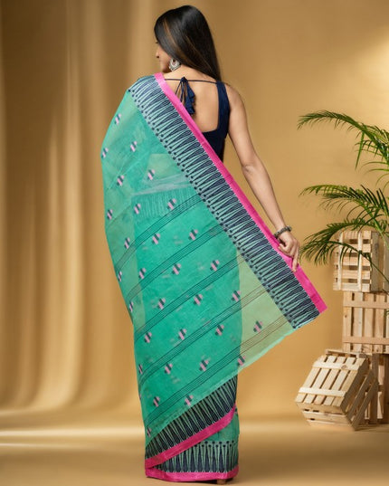 DESH BIDESH Ethnic Motifs Woven Design Pure Cotton Taant Saree