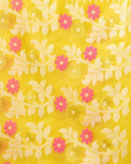 DESH BIDESH Floral Woven Design Pure Cotton Jamdani Saree