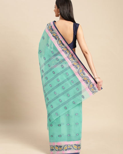 DESH BIDESH Ethnic Motifs Pure Cotton Taant Saree