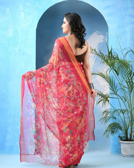 DESH BIDESH Floral Printed Zari Saree