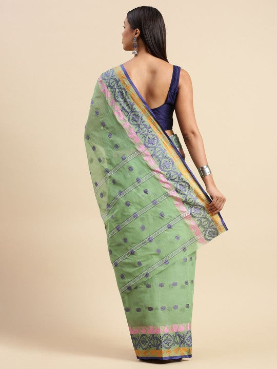 DESH BIDESH Woven Design Pure Cotton Taant Saree