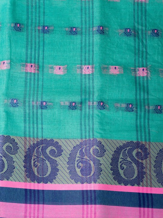 DESH BIDESH Woven Design Pure Cotton Taant Saree