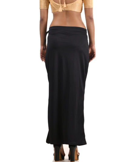 Stretchable Saree Shapewear Petticoat for Women, Lycra Saree Shapewear, Skirts for Women, Skirts Shape Wear Dress for Saree Innerwear for Saree in Party, Saree Shaper (Black)