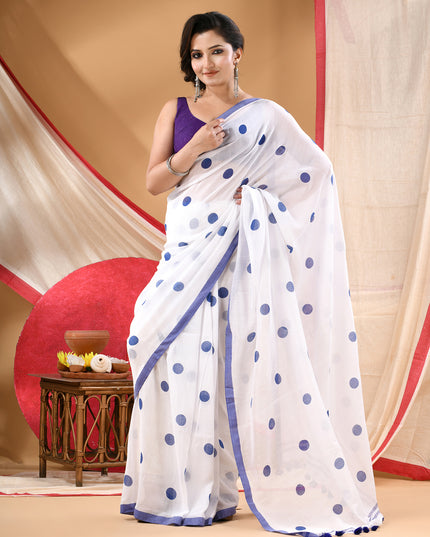 Women cotton silk tant handloom saree mysore party wear sarees latest design wedding handloom  sarees for women latest (Blue)