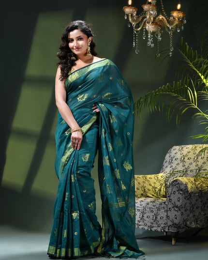Cotton Silk Party Wear Saree Trendy Design Gulnaz Georgette Chiffon Cotton Saree (Tute)