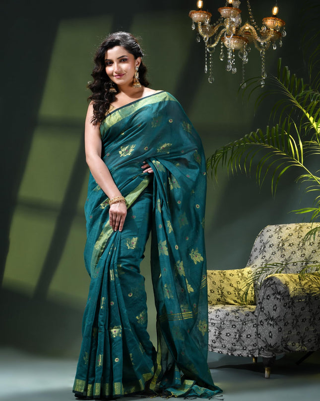Cotton Silk Party Wear Saree Trendy Design Gulnaz Georgette Chiffon Cotton Saree (Tute)