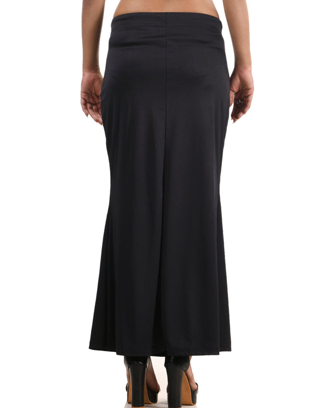 Fish Cut Stretchable Saree Shapewear Petticoat for Women (Black)