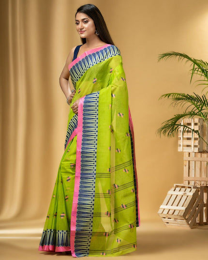 DESH BIDESH Ethnic Motifs Woven Design Pure Cotton Taant Saree