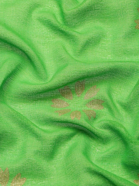 DESH BIDESH Woven Design Ethnic Motifs Pure Cotton Khadi Saree