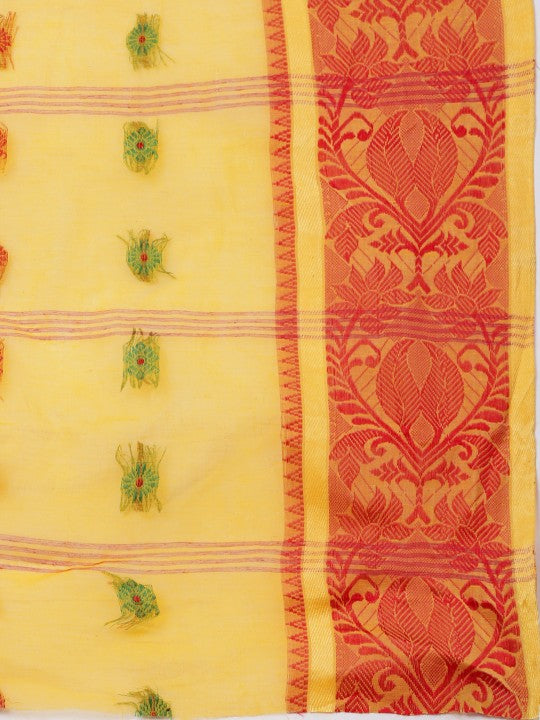 DESH BIDESH Woven Design Pure Cotton Taant Saree